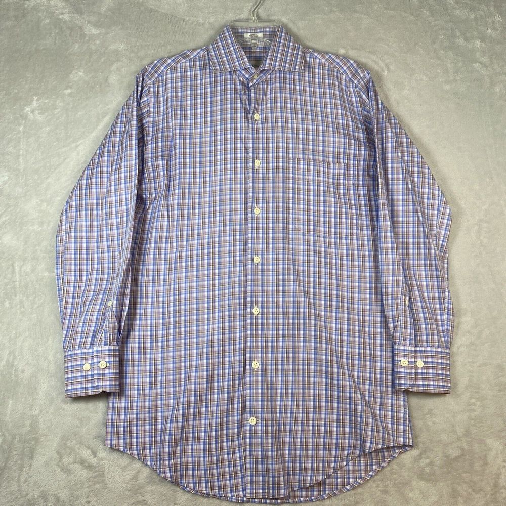 Peter Millar Crown Shirt Mens Small Long Sleeve Plaid Multicolor 100% Cotton - Picture 1 of 7